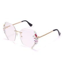 Load image into Gallery viewer, Sunglasses Bling Rhinestone Sun Glasses 2023 Women Vintage Rimless Rhinestone Sunglasses Shades Eyewear UV400