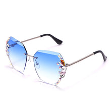 Load image into Gallery viewer, Sunglasses Bling Rhinestone Sun Glasses 2023 Women Vintage Rimless Rhinestone Sunglasses Shades Eyewear UV400