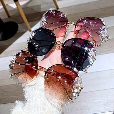 Sunglasses Bling Rhinestone Sun Glasses Vintage Shades for Women Big Diamond Eyeglasses Gafas De Sol Mujer 2023