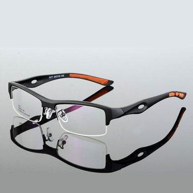 Men Sports Glasses Frame Optical Eyewear TR90 Spectacles Prescription Square Half-rim  Eyeglasses Clear Lens