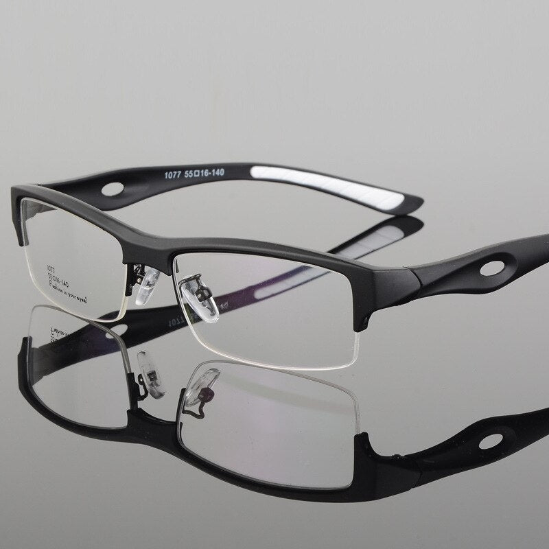 Men Sports Glasses Frame Optical Eyewear TR90 Spectacles Prescription Square Half-rim  Eyeglasses Clear Lens