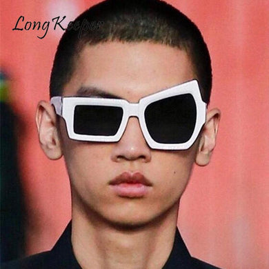 Men Steampunk Geometry Sunglasses Women Driving Shades Women Unique Personality White Decor Eyewear  Brand Uv400