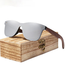 Load image into Gallery viewer, Fashion Men Sunglasses Polarized Walnut Wood Mirror UV400 Lens Sun Glasses Women Brand Design Colorful Shades Handmade