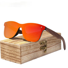 Load image into Gallery viewer, Fashion Men Sunglasses Polarized Walnut Wood Mirror UV400 Lens Sun Glasses Women Brand Design Colorful Shades Handmade