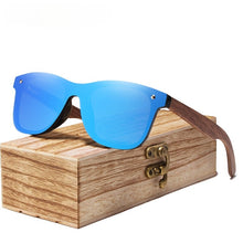Load image into Gallery viewer, Fashion Men Sunglasses Polarized Walnut Wood Mirror UV400 Lens Sun Glasses Women Brand Design Colorful Shades Handmade
