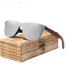Load image into Gallery viewer, Fashion Men Sunglasses Polarized Walnut Wood Mirror UV400 Lens Sun Glasses Women Brand Design Colorful Shades Handmade