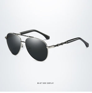 Men's Polarized Sunglasses UV400 Big Flame Glasses Driving Fishing Sung Lasses Bamboo Stripe Gafas De Sol Para Hombre