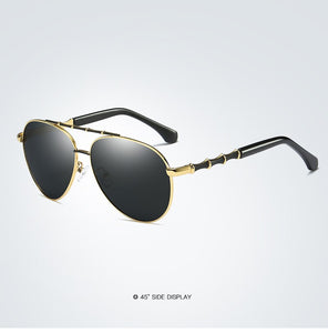 Men's Polarized Sunglasses UV400 Big Flame Glasses Driving Fishing Sung Lasses Bamboo Stripe Gafas De Sol Para Hombre
