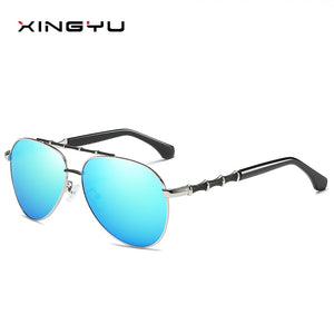 Men's Polarized Sunglasses UV400 Big Flame Glasses Driving Fishing Sung Lasses Bamboo Stripe Gafas De Sol Para Hombre