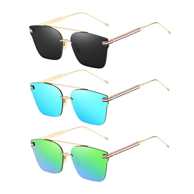 Mens Polarized Sunglasses UV Protection Metal Frame Square Tinted Lens Glasses for Golf Sports Fishing Beach Eyewear