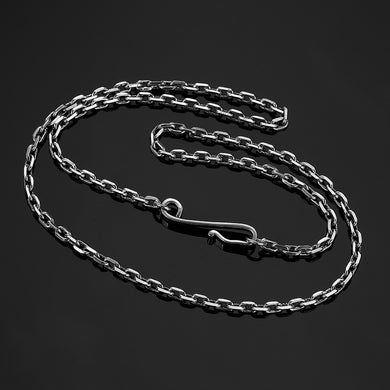 Moda uomo donna collana catena argento sterling 925 tono nero punk gioielli all'ingrosso lunghezza 20-32 pollici 