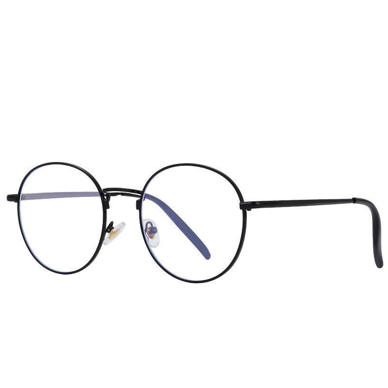 Metal Anti Blue Light Glasses Men Women Classic Retro Round Frame Transparent Lens Myopia Optical Eyeglasses Frames