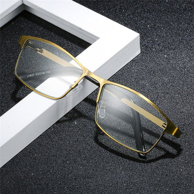 Metal Anti Blue Ray Reading Glasses Full Frame Square Gold  Presbyopic Glasses Comfortable Computer Eyeglasses Men Women