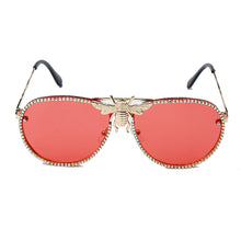 Load image into Gallery viewer, Metal Bee Sunglasses Women Diamond Trim Retro Cat Eye Sunglasses Men Sun Glasses Brand UV400 Eyeglasses Shades