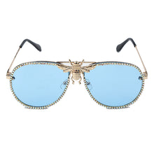 Load image into Gallery viewer, Metal Bee Sunglasses Women Diamond Trim Retro Cat Eye Sunglasses Men Sun Glasses Brand UV400 Eyeglasses Shades