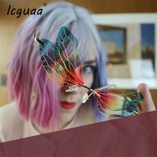 Carica l&#39;immagine nel visualizzatore di Gallery, Metal Dragonfly Wings Sunglasses Women&#39;s Trade Frameless Glasses Brand Designer Wave Eyewear Sunglasses