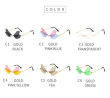 Carica l&#39;immagine nel visualizzatore di Gallery, Metal Dragonfly Wings Sunglasses Women&#39;s Trade Frameless Glasses Brand Designer Wave Eyewear Sunglasses