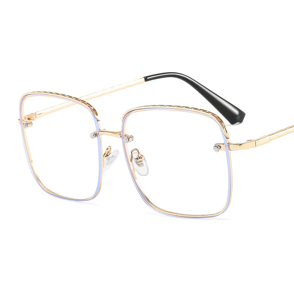 Metal Frame Anti Blue Light Glasses Color Baking Paint Gorgeous Street Shooting Face Trimming Personalized Sunglasses