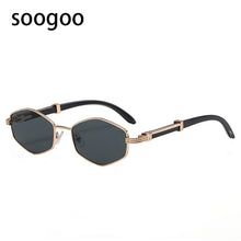 Load image into Gallery viewer, Metal Frame Ladies Sunglasses Men's Vintage 2023  Brand Designer Square Sun Glasses Women's Retro Eyeglasses UV400