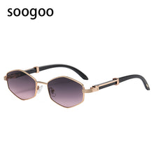 Load image into Gallery viewer, Metal Frame Ladies Sunglasses Men's Vintage 2023  Brand Designer Square Sun Glasses Women's Retro Eyeglasses UV400
