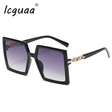 Carica l&#39;immagine nel visualizzatore di Gallery, Occhiali da sole con montatura in metallo Occhiali da vista quadrati con braccia grandi Occhiali da vista da esterno Designer di marca per donne Occhiali da sole Gafas Oculos UV400 