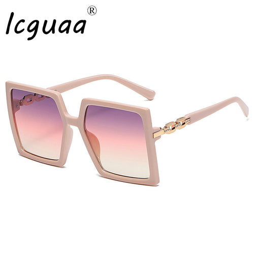 Occhiali da sole con montatura in metallo Occhiali da vista quadrati con braccia grandi Occhiali da vista da esterno Designer di marca per donne Occhiali da sole Gafas Oculos UV400 