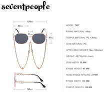 Load image into Gallery viewer, Metal Irregular Sunglasses With Chain Women 2022  Brand Channel Trendy Square Sun Glasses For Female Chic Eyewear