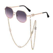 Carica l&#39;immagine nel visualizzatore di Gallery, Metal Irregular Sunglasses with Chain Women 2023  Brand Designer Trendy Square Sun Glasses for Female Chic Eyewear