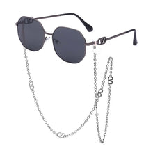 Carica l&#39;immagine nel visualizzatore di Gallery, Metal Irregular Sunglasses with Chain Women 2023  Brand Designer Trendy Square Sun Glasses for Female Chic Eyewear