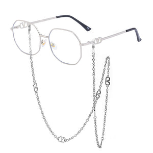 Metal Irregular Sunglasses with Chain Women 2023  Brand Designer Trendy Square Sun Glasses for Female Chic Eyewear