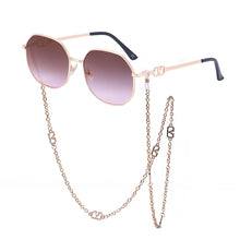 Carica l&#39;immagine nel visualizzatore di Gallery, Metal Irregular Sunglasses with Chain Women 2023  Brand Designer Trendy Square Sun Glasses for Female Chic Eyewear