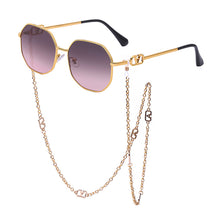 Carica l&#39;immagine nel visualizzatore di Gallery, Metal Irregular Sunglasses with Chain Women 2023  Brand Designer Trendy Square Sun Glasses for Female Chic Eyewear