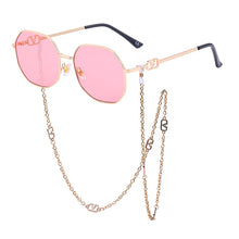 Carica l&#39;immagine nel visualizzatore di Gallery, Metal Irregular Sunglasses with Chain Women 2023  Brand Designer Trendy Square Sun Glasses for Female Chic Eyewear