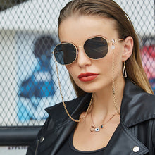 Carica l&#39;immagine nel visualizzatore di Gallery, Metal Irregular Sunglasses with Chain Women 2023  Brand Designer Trendy Square Sun Glasses for Female Chic Eyewear