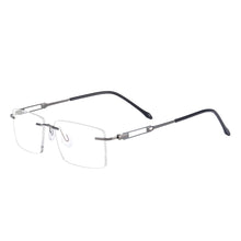 Carica l&#39;immagine nel visualizzatore di Gallery, Metal Lightweight Rectangular Rimless Men And Women Optical Spectacles Frame For Myopia Prescription Lenses