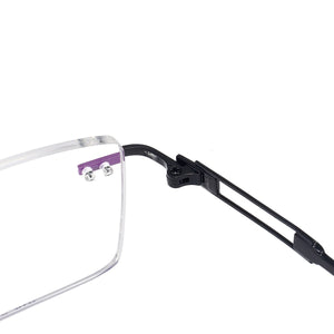 Metal Lightweight Rectangular Rimless Men And Women Optical Spectacles Frame For Myopia Prescription Lenses