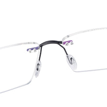 Carica l&#39;immagine nel visualizzatore di Gallery, Metal Lightweight Rectangular Rimless Men And Women Optical Spectacles Frame For Myopia Prescription Lenses