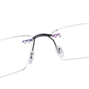 Metal Lightweight Rectangular Rimless Men And Women Optical Spectacles Frame For Myopia Prescription Lenses