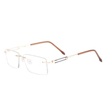 Carica l&#39;immagine nel visualizzatore di Gallery, Metal Lightweight Rectangular Rimless Men And Women Optical Spectacles Frame For Myopia Prescription Lenses
