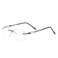 Carica l&#39;immagine nel visualizzatore di Gallery, Metal Lightweight Rectangular Rimless Men And Women Optical Spectacles Frame For Myopia Prescription Lenses
