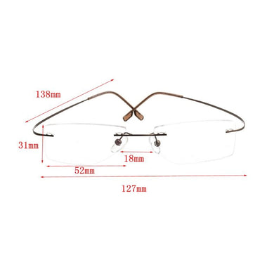 Metal Rimless Eye Glasses Eyeglasses Frame Spectacle Frames