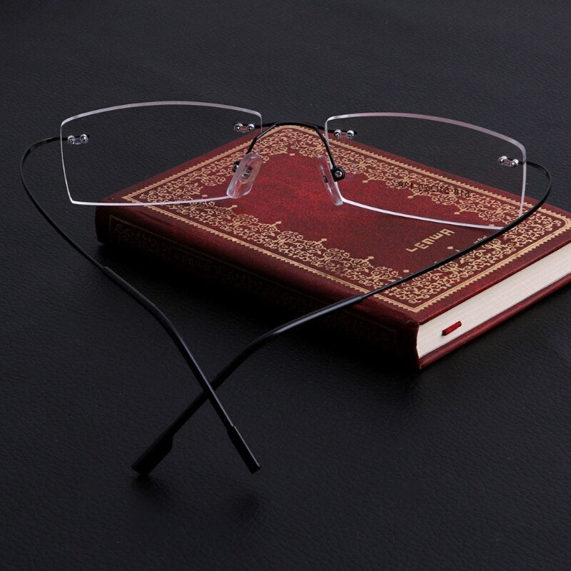 Metal Rimless Eye Glasses Eyeglasses Frame Spectacle Frames – Cinily