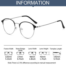 Load image into Gallery viewer, Metal Round Frame Myopia Glasses Classic Women Men Optical Eyeglasses Ultralight Vision Care Eyewear -10~-40