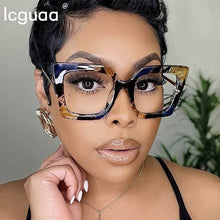 Carica l&#39;immagine nel visualizzatore di Gallery, Occhiali quadrati in metallo con blocco computer montatura per occhiali lenti trasparenti occhiali anti blu occhiali per occhiali Oculos De Grau Feminino 