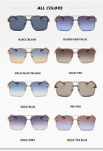 Load image into Gallery viewer, Metal Sunglasses Steampunk Double Beam Eye Glasses Wood Grain Rectangle Gafas Oculos Gradient Shades Sunglasses UV400
