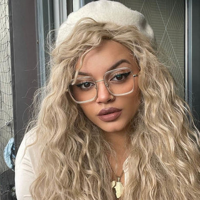 Metal Transparent Clear Glasses Spectacle Frames Women Square Optical Frame Filters Radiation Blu-ray Trendy Accessories