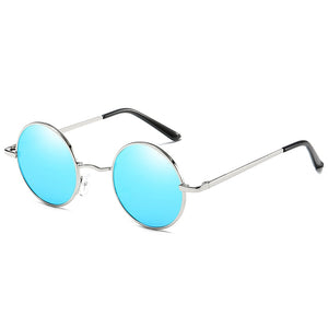 Metallic Polarized Round Sunglasses Mens Womens Blue Coating Mirrored Sun Glasses John Lennon Vintage Retro SunGlasses
