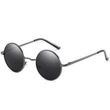 Load image into Gallery viewer, Metallic Polarized Round Sunglasses Mens Womens Blue Coating Mirrored Sun Glasses John Lennon Vintage Retro SunGlasses
