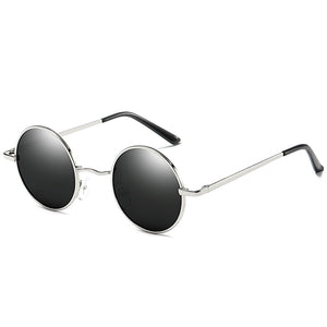 Metallic Polarized Round Sunglasses Mens Womens Blue Coating Mirrored Sun Glasses John Lennon Vintage Retro SunGlasses