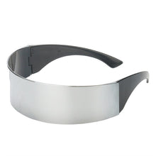 Load image into Gallery viewer, Mirror Silver Futuristic Wrap Around Sunglasses Women Cool Sunglasses Mask Funny Glasses Halloween Party For Men Eyewear